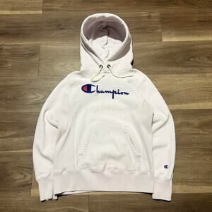 Champion Reverse Weave Hoodie Pink Women’s Medium Embroidered Logo